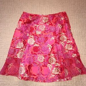 Y2K Sigrid Olsen A-Line Skirt. Pink floral. Size 10. Super Cute!